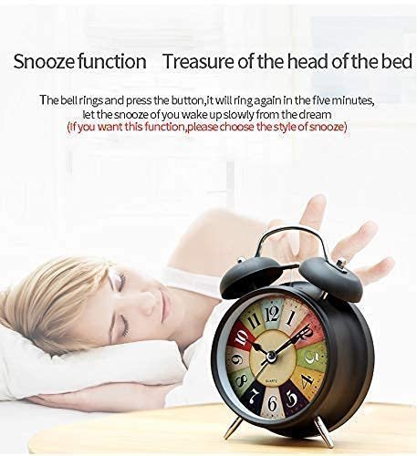 Vintage Twin Bell Table Alarm Clock with Nightlight for Home Office Bedroom Study Table