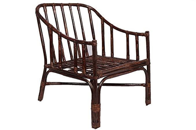 IRA Furniture Brown Chair Made of Cane Wood with Cushion