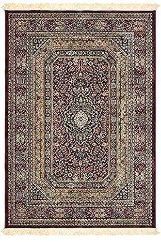 Carpet Bazar Maroon Black 100% Kashmiri Persian Silk Carpet for Bedroom & Office Floor Size-3 X 5