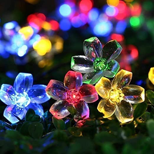 PESCA Flower Fairy String Lights, 15 Meter 100 LED with 8 Flashing Modes Christmas Lights for Diwali Home Decoration (Multicolour)