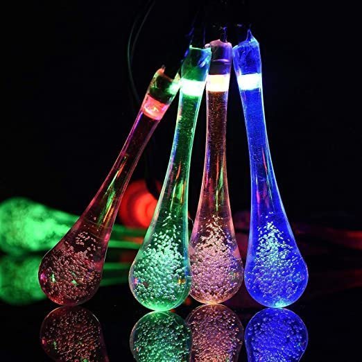 PESCA Waterdrop String Lights for Indoor Outdoor Decoration Diwali Light for Party Birthday Diwali Christmas Navratri Valentine Gift Home Decoration Light With 8 Flashing Modes (4 Meter 25 LED, Multicolour)