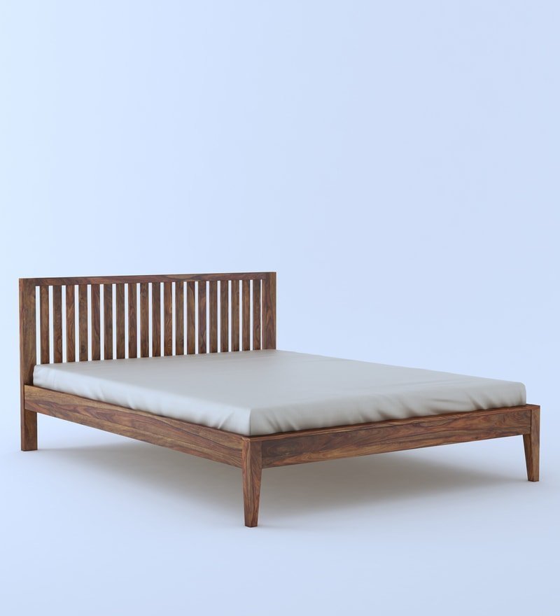 Aspire Platform Queen Size Bed In Teak Finish
