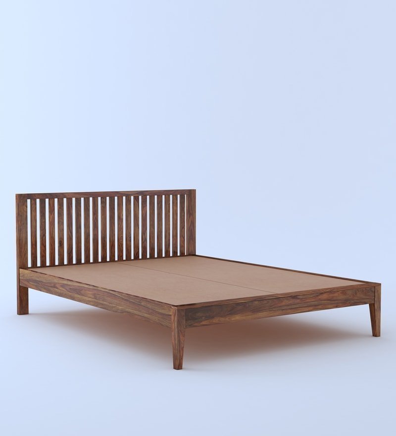 Aspire Platform Queen Size Bed In Teak Finish
