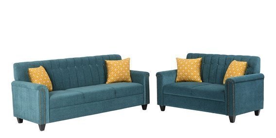 Elora 3+2 Sofa Set in Teal Green Colour