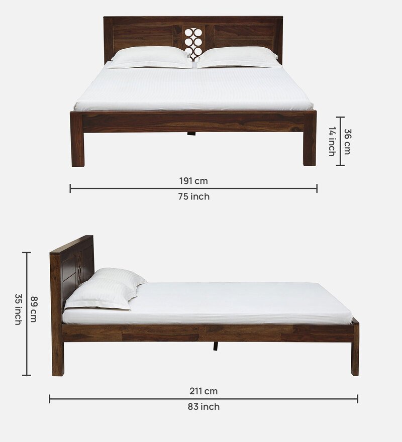 Lorenzo Solid Wood King Size Bed In Provincial Teak Finish